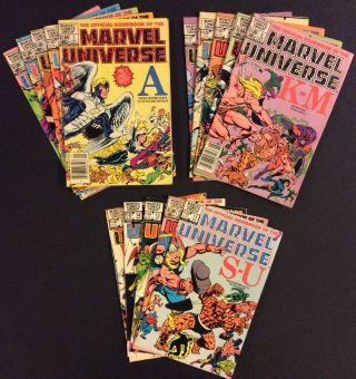 Official Handbook Of The Marvel Universe 1 - 15 Comic Books Full Set 1983 Fine