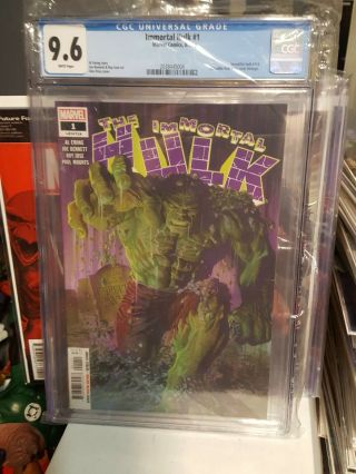 Immortal Hulk 1 Cgc 9.  6 2018 Marvel Comics Alex Ross The Avengers Iron Man