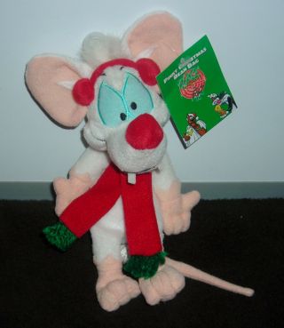 Warner Brothers Animaniacs 9 " Pinky And The Brain Christmas Plush Beanie