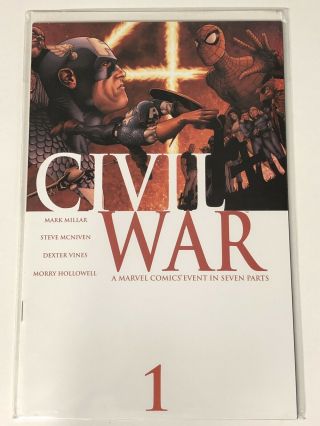 Civil War 1 Marvel Comic Book Captain America Iron Man Avengers Spiderman