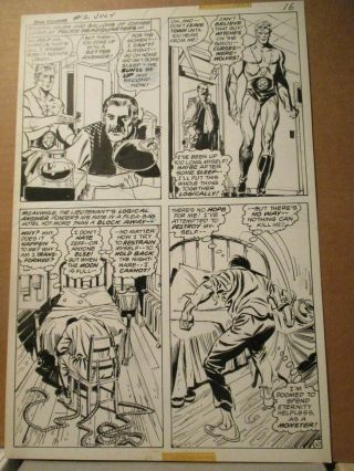 Frank Springer PENCIL/INK ART 1975 Cougar 2 Page Superhero Werewolf Atlas Comics 3
