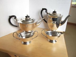 Silver Plate Tea Pot,  Hot Water Jug,  Milk Jug,  S/bowl Made In Sheffield,  England
