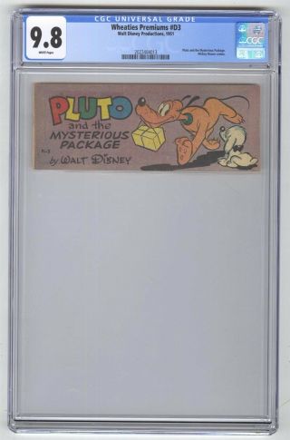 Wheaties Premiums D3 Cgc 9.  8 Walt Disney Pluto & Mysterious Package