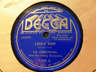 1938 CHARLES LINDBERGH THAT LINDY HOP Lil ARMSTRONG and her Swing ORchestra 78 2