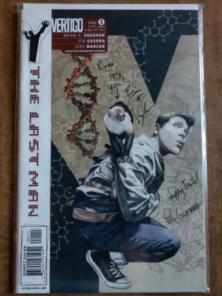 Y The Last Man 1 First Print Signed By Brian K Vaughan And Pia Guerra