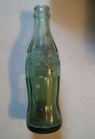 000 Vintage Green Glass Coca Cola Bottle Staunton Virginia 6 1/2 Oz