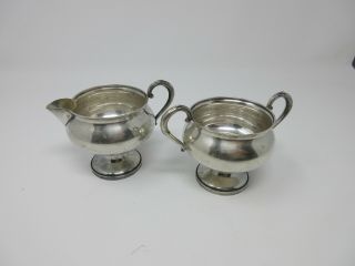Antique Fisher Sterling Silver Sugar Bowl And Creamer Set 703