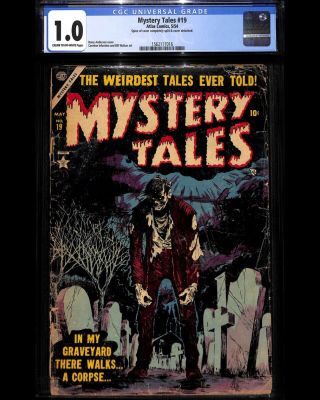 Mystery Tales 19 (may 1954,  Marvel) Cgc 1.  0 Classic Cover Zombie Cemetery