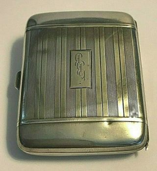Antique Art Deco Webster Sterling Silver Monogram Cigarette Card Case