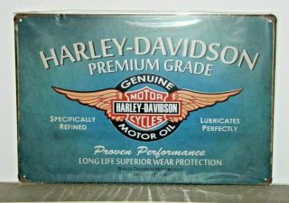 Hdms11 Harley - Davidson Motor Oil Metal Sign 30 Cm W X 20 Cm H