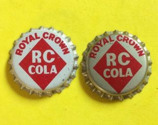 2 Different 1950s Rc Cola Nos Cork Lined Bottle Cap