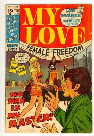 My Love 10 Fn (6.  0) Equal Womens Rights 1970 Romance Young Girls Marvel Comics