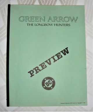 Rare Official Promotional Preview Green Arrow The Longbow Hunters 1987 Dc Comics
