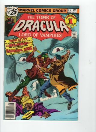 Tomb Of Dracula 45 Vf/nm 9.  0 Off White Pages Blade