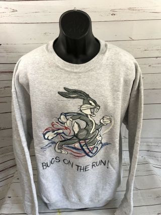 Vintage 90s Looney Tunes Bugs Bunny Sweatshirt Size Xxl Nos