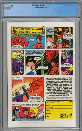 Uncanny X - Men 155 CGC 9.  6 NM,  1st Appearance of the Brood WHITE PAGES 2