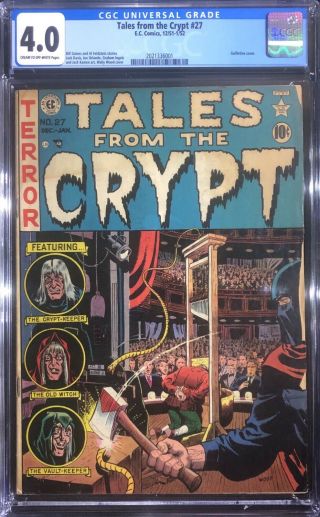 Tales From The Crypt 27 - Ec Comics - Cgc Graded 4.  0 Cream To Off - White Pages