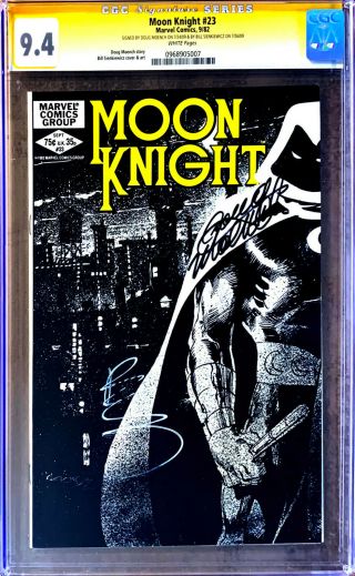 Moon Knight 23 Cgc 9.  4 Signature Series Marvel Comic Auto Sienkiewicz & Moench
