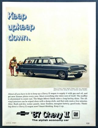 1967 Chevrolet Chevy Ii Nova 4 - Door Station Wagon Photo Vintage Print Ad
