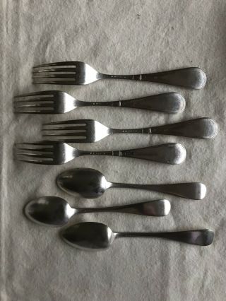 Wm.  Rogers 1881 St James Forks Wm Rogers Bro.  1847 Spoons Lorne Silver Plated 6
