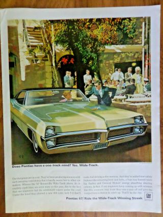 1967 Pontiac Bonneville Coupe Ad Dones Pontiac Have A One - Track Mind? Yes Af/vk