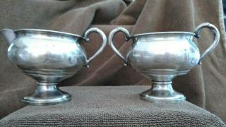 Vintage Weighted Fisher Sterling Silver Creamer & Sugar Bowl 703