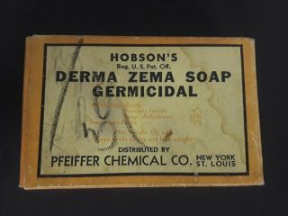 Antique Vintage Early Hobsons Derma Bar Of Soap Pfeiffer Chemical Co.  York