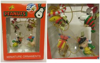 Kurt S Adler Peanuts Charlie Brown Miniature Christmas Ornaments Rare