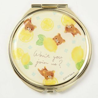 Rilakkuma Compact Mirror Yellow Strawberry & Lemon San - X Japan Rlk7197