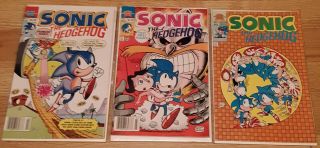 1993 Archie Sonic The Hedgehog Comic Book Mini Series 0,  1 & 3