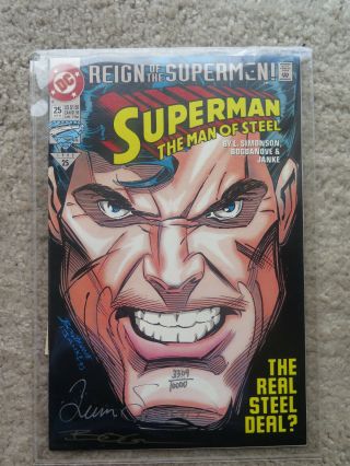 Sept 1993 25 Superman Dc Comic Book Autograph Signed Bogdanove Simonson With
