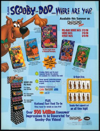 Cartoon Network Video_original 1996 Trade Print Ad / Scooby Doo Promo Advert