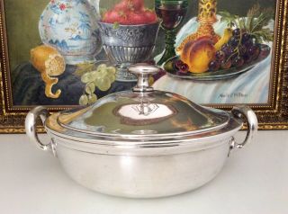 Rare 19th C.  German Silver Plated Hotelware Lidded Serving Tureen Bohrmann C1895