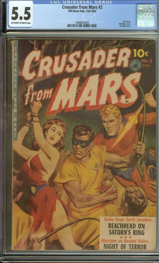 Crusader From Mars 2 Cgc 5.  5 Ziff - Davis Last Issue Painted Bondage Gga Cover
