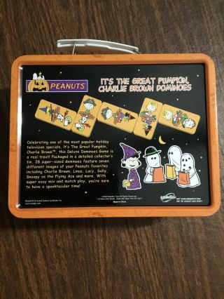 Peanuts It ' s the Great Pumpkin Charlie Brown Dominos Game Lunchbox 5