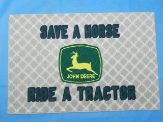 Nos Collectible John Deere Equipment Tractor Combine Door Floor Mat Rug Usa Made