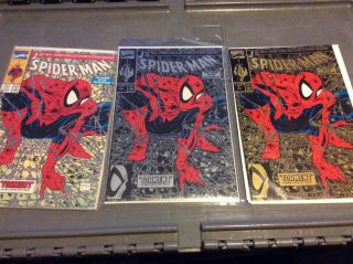 Spider - Man 1 Torment Gold,  Silver & Green Covers Unread Nm