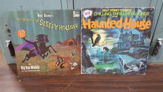 Vintage Disney Halloween Horror Albums Haunted House & Sleepy Hollow Lps