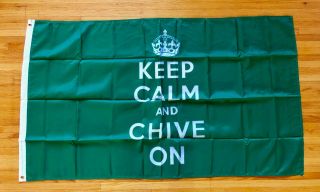 Words Kcco Flag Banner - 3x5 Feet - Keep Calm And Chive On