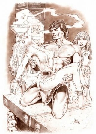 Dave Hoover Tarzan and Jane commission art NM 4