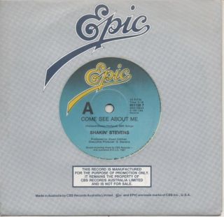 Shakin Stevens Rare 1987 Aust Promo Only 7 " Oop Single " Come See About Me "
