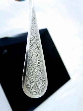 19th c.  CHINESE EXPORT SILVER SERVING SPOON 8 