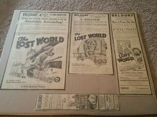 1925 The Lost World Movie Newspaper Ads Sir Arthur Conan Doyles Stupendous Story