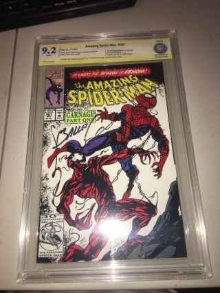 The Spider - Man 361 Cbcs 9.  2 Nm - Signed Mark Bagley 1st Full App Carnage