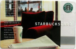 Starbucks - 2004 Red Comfy Chair - Collectible Gift Card - No Cash Value/ Rare
