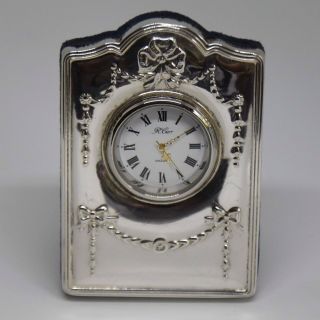 Solid Silver Mounted Desk Clock Sheffield 2001 Carr 