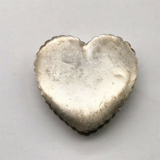 Vintage Solid Silver Hallmarked Love Heart Lovers Snuff Pill Box
