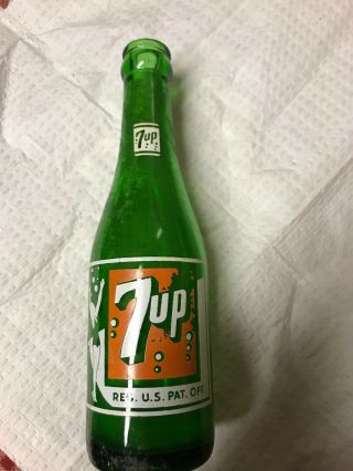 Vintage 7 Up Soda Bottle,  From Waterloo Iowa