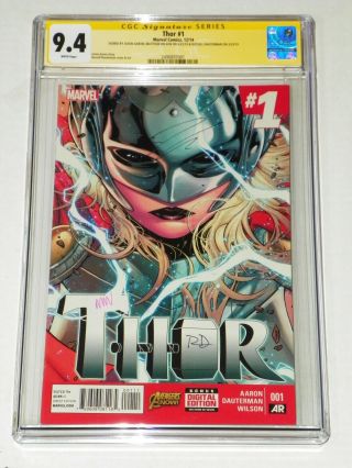 Mighty Thor 1 Cgc 9.  4 3x Signed First Jane Foster As Thor Solo Story