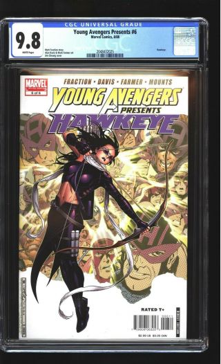 Young Avengers Presents 6 Cgc 9.  8 Nm/mint Hawkeye (kate Bishop) Jim Cheung Cover